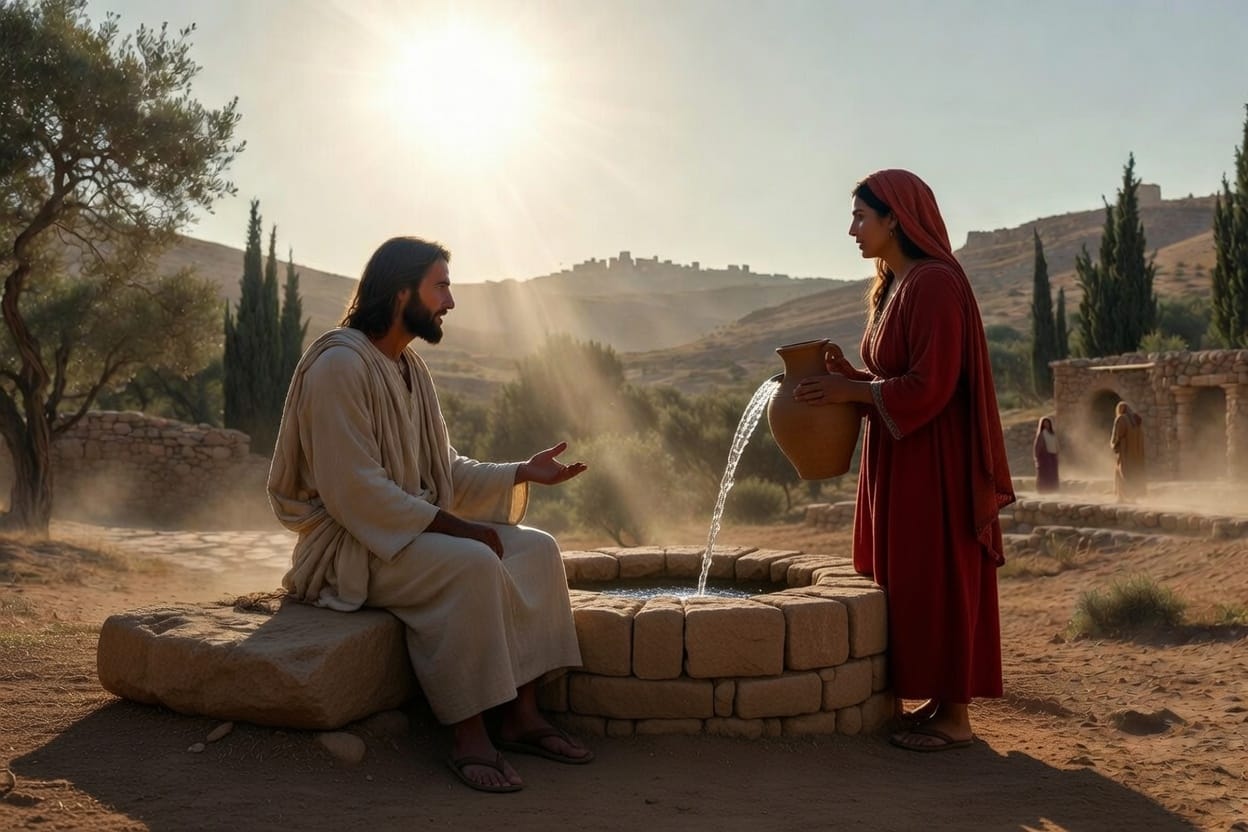 Ісус Христос і самарянка біля криниці Якова — проповідь про живу воду